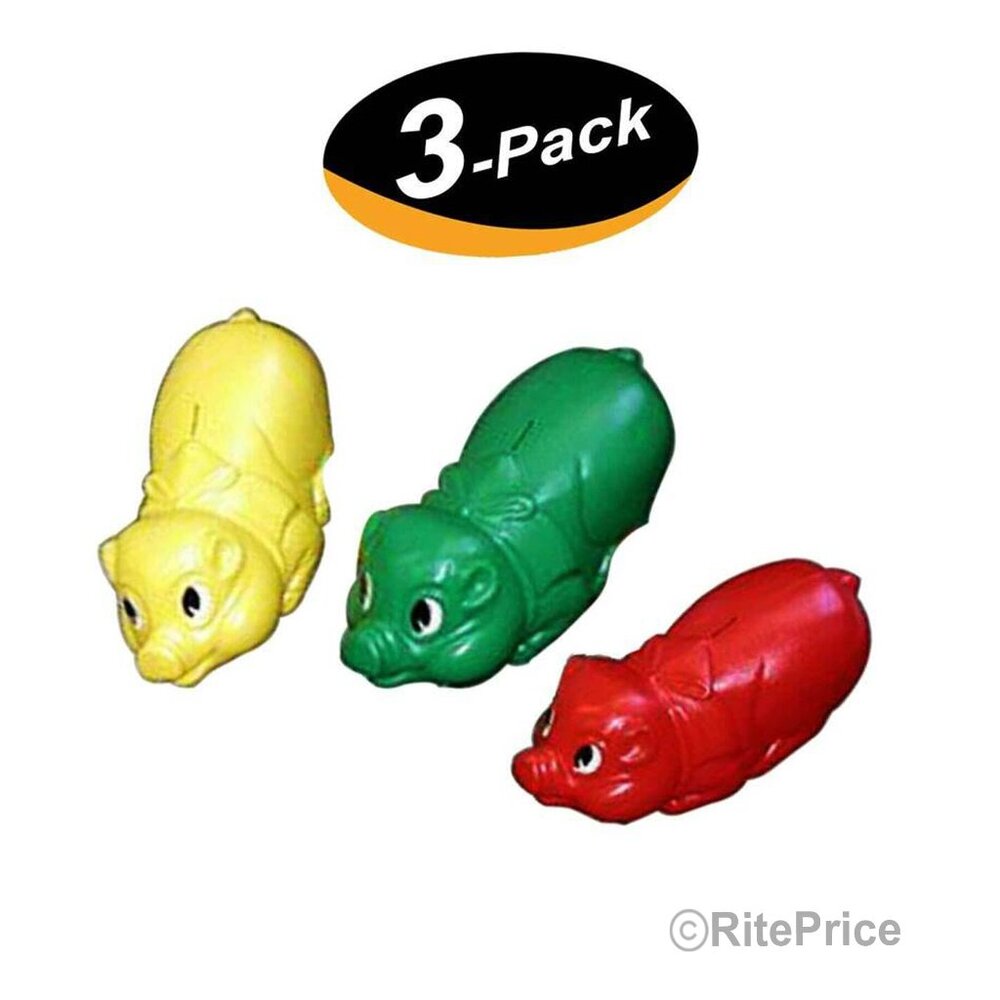 11" Plastic Piggy Banks Saving Money Fun Way Tuff Pigs - Assorted Color (3 Pack)